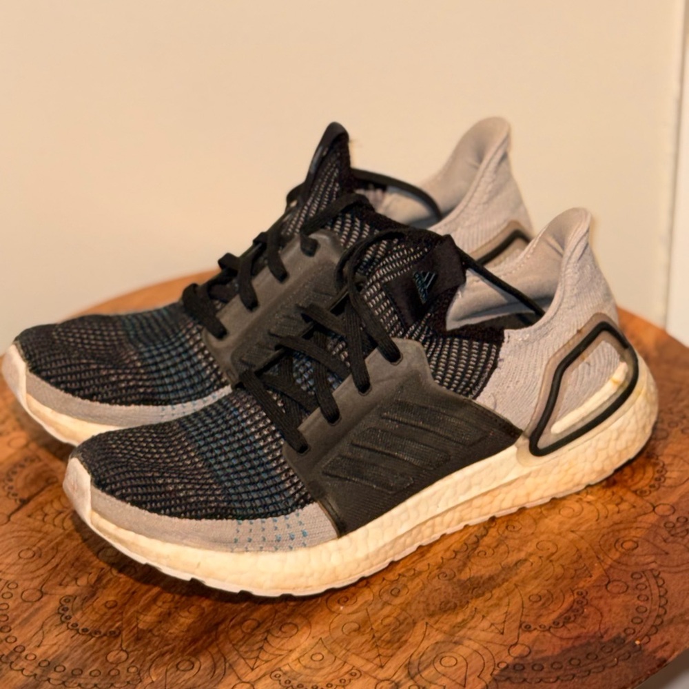 adidas Ultraboost Black and Gray Athletic Shoes